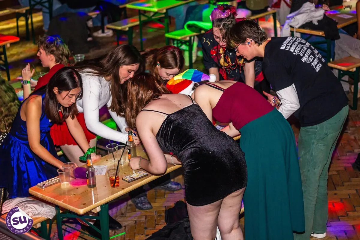 Tables at a seated Glitterbomb show
